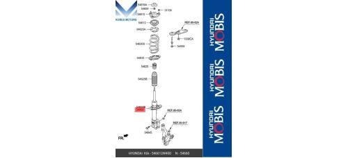 mobis front shock absorber for hyundai santa fe 2012-16